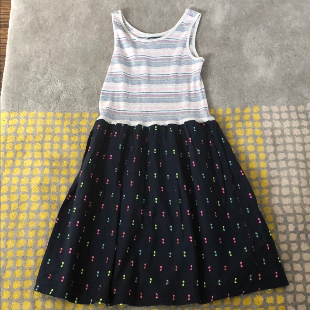 Print Mix Navy Dress-100% cotton